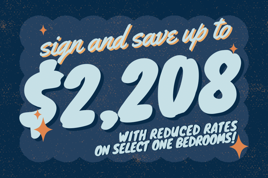 Sign and receive  off per installment. Select one bedrooms.
