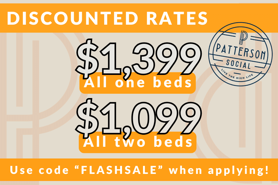 Discounted Rates. ,399 All one beds. ,099 All two beds. Use code FLASHSALE when applying.